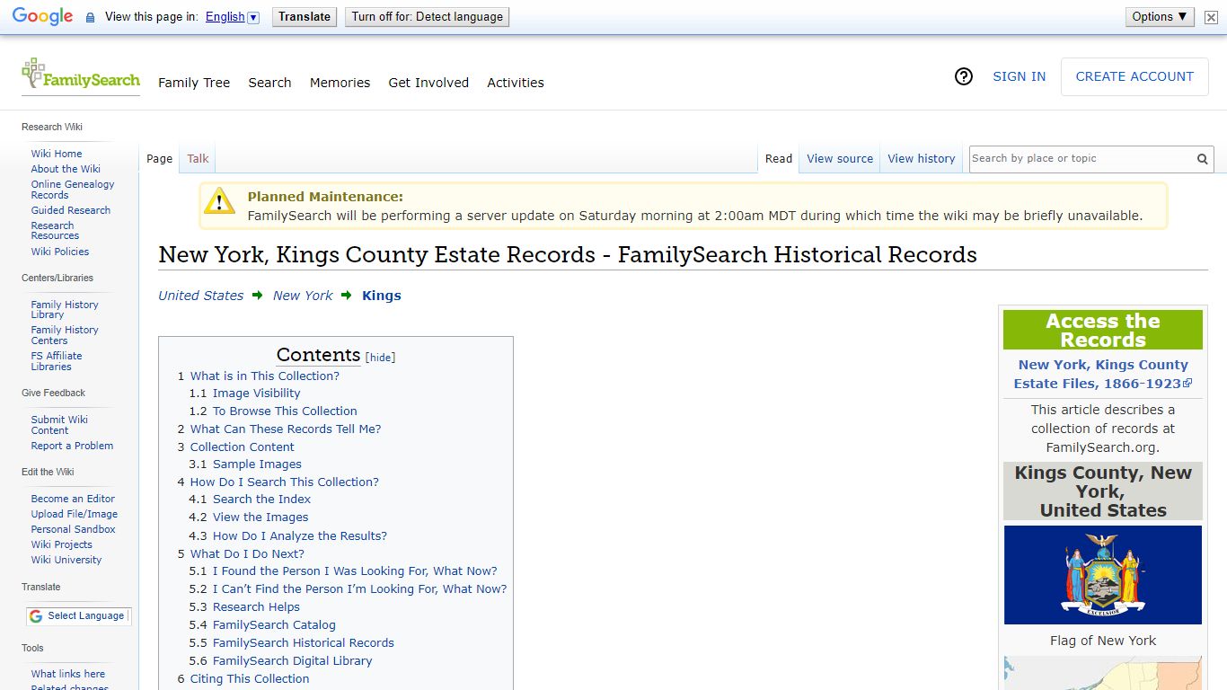 New York, Kings County Estate Records - FamilySearch ...